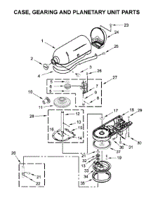 Case, Gearing And Planetary Unit Parts parts for Kitchenaid Stand Mixer KSM97TZ0 from AppliancePartsPros.com