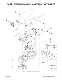 Case, Gearing And Planetary Unit Parts parts for Kitchenaid Stand Mixer KSMC895ER1 from AppliancePartsPros.com