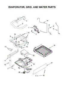 Evaporator, Grid, And Water Parts parts for Kitchenaid Freestanding Ice Maker KUID508HBL00 from AppliancePartsPros.com