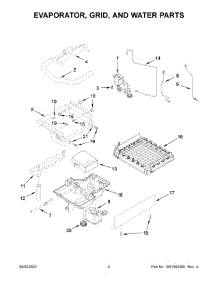 Evaporator, Grid, And Water Parts parts for Kitchenaid Freestanding Ice Maker KUIX535HPA01 from AppliancePartsPros.com