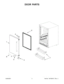 Door Parts parts for Kitchenaid Wine & Beverage Cooler KURL114KSB00 from AppliancePartsPros.com