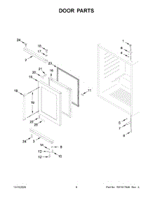 Door Parts parts for Kitchenaid Compact Refrigerator KURL204ESB01 from AppliancePartsPros.com