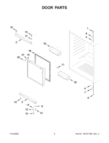 Door Parts parts for Kitchenaid Compact Refrigerator KURR104EPA01 from AppliancePartsPros.com