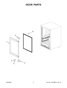 Door Parts parts for Kitchenaid Wine & Beverage Cooler KURR114KPA00 from AppliancePartsPros.com
