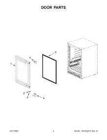 Door Parts parts for Kitchenaid Wine & Beverage Cooler KUWL214KPA00 from AppliancePartsPros.com