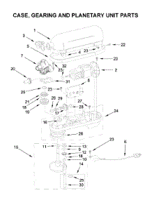 Case, Gearing And Planetary Unit Parts parts for Kitchenaid Stand Mixer KV25G0XIB5 from AppliancePartsPros.com