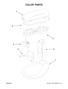 Color Parts parts for Kitchenaid Stand Mixer KV25G0XMH5 from AppliancePartsPros.com