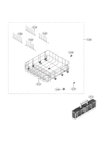 Lower Rack Assembly parts for Lg Dishwasher LDF5545WW/00 from AppliancePartsPros.com