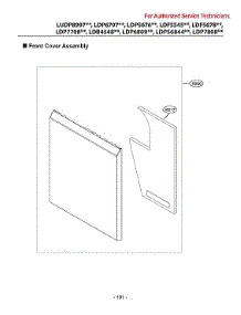 Front Cover Assy parts for Lg Dishwasher LDF5678BD/00 from AppliancePartsPros.com