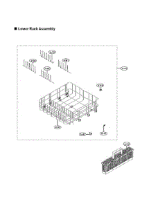 Lower Rack Assy parts for Lg Dishwasher LDFN3432T/00 from AppliancePartsPros.com