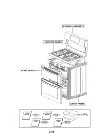 Exploded View Parts parts for Lg Gas Range LDG3015ST/00 from AppliancePartsPros.com