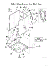 Cabinet / Exhaust Duct / Base-Single Dryer parts for Speed Queen Dryer LDGE5BGS113TW01-START-S#2001000001 from AppliancePartsPros.com