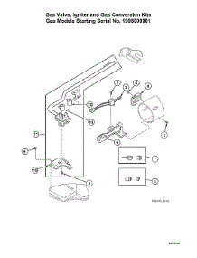 Gas Valve / Igniter / Gas Conversion Kits-Starting S#1908000001 parts for Speed Queen Dryer LDGE5BGS113TW01-THRU-S#1912999999 from AppliancePartsPros.com