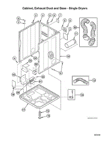 Cabinet / Exhaust Duct / Base-Single Dryers parts for Speed Queen Dryer LDGE5BGS113TW01-THRU-S#1912999999 from AppliancePartsPros.com