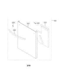 Front Cover Assembly parts for Lg Dishwasher LDT7797BD/00 from AppliancePartsPros.com