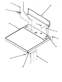 Cabinet Top & Control Hood Rear Panel parts for Amana Dryer LE1007W-P1177601WW from AppliancePartsPros.com