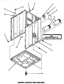 Cabinet, Exhaust Duct & Base parts for Amana Dryer LE4307W/P1163501WW from AppliancePartsPros.com