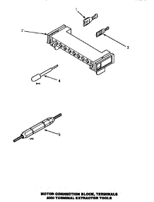Motor Connection Block, Terminals & Terminal Extractor Tool (Le4207l / P1178402wl) (Le4207w / P1178402ww) (Le4507l / P1163611wl) (Le4507w / P1163610ww) (Le4607l / P1163615wl) (Le4607w / P1163614ww) (Le8507w / P1163605ww) (Le8607w / P1163618ww) (Lem427l / P1178403wl) (Lem42 parts for Amana Dryer LEM427L/P1178403WL from AppliancePartsPros.com