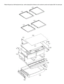 Refrigerator Parts (Half Shelf) parts for Lg Bottom-Mount Refrigerator LFCS22520B/00 from AppliancePartsPros.com