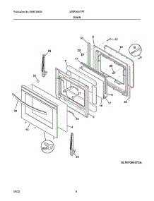 Door parts for Frigidaire Electric Range LFEF3054TFT from AppliancePartsPros.com