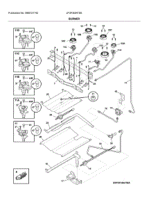 Burner parts for Frigidaire Gas Range LFGF3054TDE from AppliancePartsPros.com