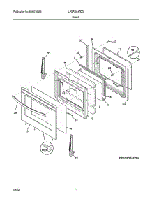 Door parts for Frigidaire Gas Range LFGF3054TDG from AppliancePartsPros.com