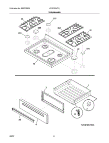 Top / Drawer parts for Frigidaire Gas Range LFGF3054TFJ from AppliancePartsPros.com