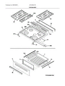 Top / Drawer parts for Frigidaire Gas Range LFGH3054UFD from AppliancePartsPros.com