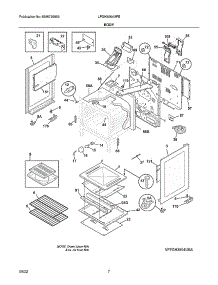 Body parts for Frigidaire Gas Range LFGH3054UFE from AppliancePartsPros.com