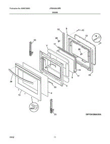 Door parts for Frigidaire Gas Range LFGH3054UFE from AppliancePartsPros.com