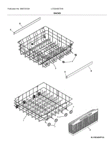Racks parts for Frigidaire Dishwasher LFID2426TF4A from AppliancePartsPros.com