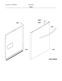Door parts for Frigidaire Dishwasher LFID2459VF2A from AppliancePartsPros.com