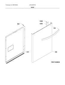 Door parts for Frigidaire Dishwasher LFID2459VF3A from AppliancePartsPros.com