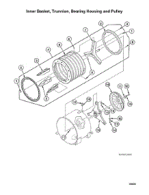Inner Basket / Trunnion / Bearing Housing / Pulley parts for Speed Queen Washer LFNE5BSP115TW01 from AppliancePartsPros.com