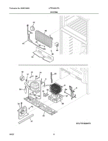 System parts for Frigidaire Top-Mount Refrigerator LFTR1835VF6 from AppliancePartsPros.com