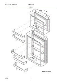 Door parts for Frigidaire Top-Mount Refrigerator LFTR2045VF4 from AppliancePartsPros.com