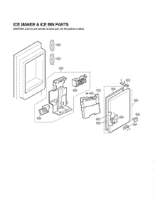 Ice Maker & Ice Bin Parts parts for Lg Bottom-Mount Refrigerator LFXC24796S/01 from AppliancePartsPros.com