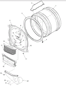 Front Bulkhead, Air Duct & Cylinder parts for Amana Dryer LGC50AW-PLGC50AW from AppliancePartsPros.com