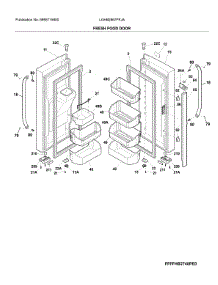 Fresh Food Door parts for Frigidaire Bottom-Mount Refrigerator LGHB2867PFJA from AppliancePartsPros.com