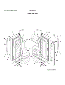 Fresh Food Doors parts for Frigidaire Bottom-Mount Refrigerator LGHB2869TF7 from AppliancePartsPros.com