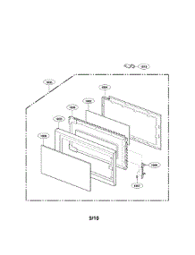 Door Parts parts for Lg Microwave/Hood Combo LMV1314W from AppliancePartsPros.com