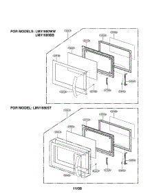 Door parts for Lg Microwave/Hood Combo LMV1680WW from AppliancePartsPros.com
