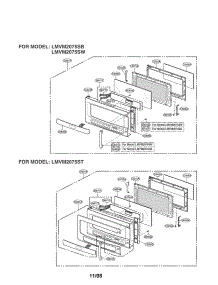Door parts for Lg Microwave/Hood Combo LMVM2075SB from AppliancePartsPros.com