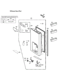 Refrigerator Room Door Parts parts for Lg Bottom-Mount Refrigerator LNXC23766D/01 from AppliancePartsPros.com