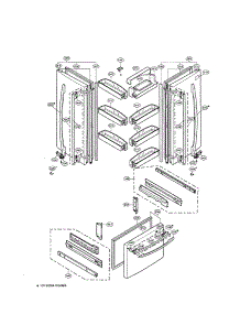 Door parts for Lg Bottom-Mount Refrigerator LRFC22750SW from AppliancePartsPros.com