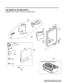 Ice Maker / Ice Bin Parts parts for Lg Bottom-Mount Refrigerator LRFVC2406D/00 from AppliancePartsPros.com