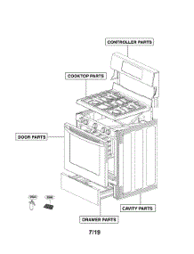 Range parts for Lg Gas Range LRG3081ST/01 from AppliancePartsPros.com