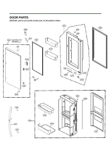 Refrigerator Door Parts parts for Lg Bottom-Mount Refrigerator LRMDS3006D/00 from AppliancePartsPros.com