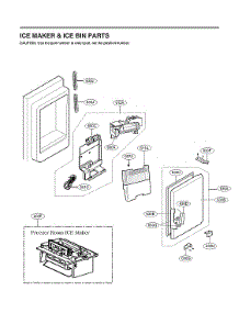 Ice Maker & Ice Bin Parts parts for Lg Bottom-Mount Refrigerator LRMVS2806S/01 from AppliancePartsPros.com