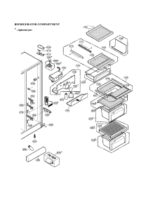 Refrigerator Compartment parts for Lg Side-By-Side Refrigerator LRSC21934SB from AppliancePartsPros.com